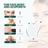 GUKOY Gua Sha Facial Tool Guasha Board Natural Jade Stone for SPA Acupuncture Therapy Trigger Point Treatment, Relieve Muscle Tensions Reduce Puffiness (White) view 3