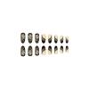 Dark Butterfly Rhinestone Press-On Fake Nails Almond Shaped Fake Nails Medium Glossy Press-On Fake Nails Natural Full Coverage Fake Nails Acrylic Glue Press-On Fake Nails for Women view 3