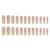 RikView Long Press on Nails Square Fake Nails Green & Pink Acrylic Nails Glossy Stick on Nails Full Cover Nails view 3