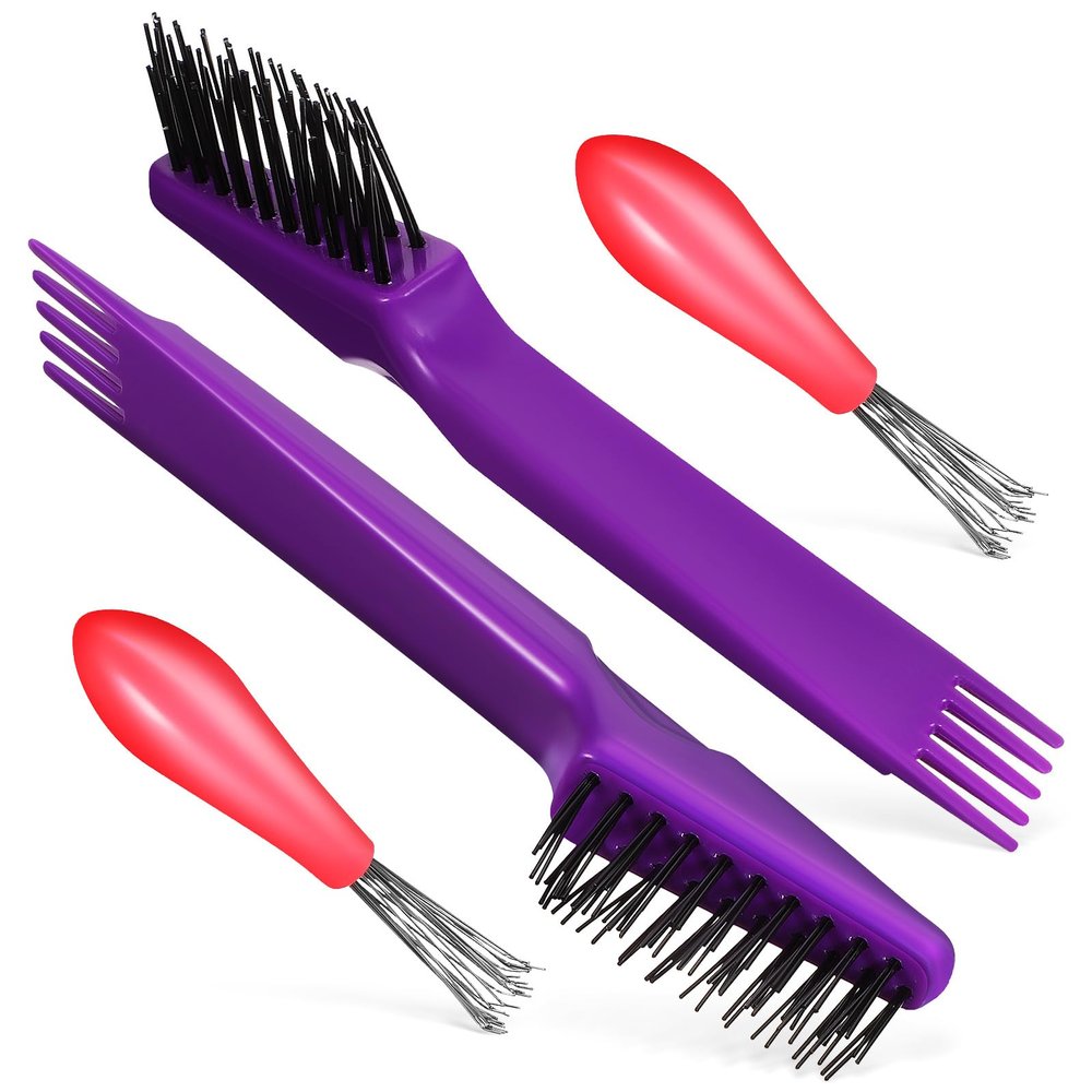 4 Pcs Hair Brush Cleaning Tools Mini Brush Hair Brush Remover Tools Wave Brush Cleaner for Removing Hair Dust