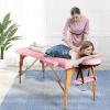 WELLHUT Massage Table 84 Inches Long Portable Massager Spa Lash Bed for Eye Extensions 2 Folding Tattoo Bed Height Adjustable Facial Cradle Salon Tables with Carrying Case, Pink view 2