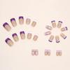RikView French Tip Press on Nails Medium Fake Nails Purple & White Nails Glossy Square Acrylic Nails for Women(Medium Square White) view 2
