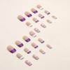RikView French Tip Press on Nails Medium Fake Nails Purple & White Nails Glossy Square Acrylic Nails for Women(Medium Square White) view 3
