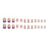 RikView French Tip Press on Nails Medium Fake Nails Purple & White Nails Glossy Square Acrylic Nails for Women(Medium Square White) view 4