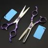 Hair Cutting Scissors, 6 inch Upscale Professional japan 440c Retro purple hair scissors cutting barber make up thinning shears hairdressing scissors (Color : Set with bag) view 3