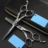 Hair Cutting Scissors, 6 inch Professional japan 440c Sun flower hair scissors cutting barber salon curved thinning shears hairdressing scissors (Color : Set) view 2