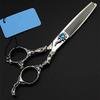Hair Cutting Scissors, 6 inch Professional japan 440c Sun flower hair scissors cutting barber salon curved thinning shears hairdressing scissors (Color : Set) view 4