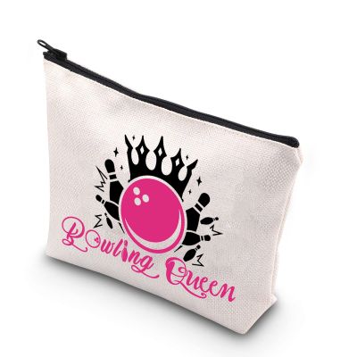 BDPWSS Bowling Makeup Bag Bowling Ball Lover Gift Bowling Queen Accessories Bag Master Of Bowling Gift Bowling Team Gift (Bowling queen)