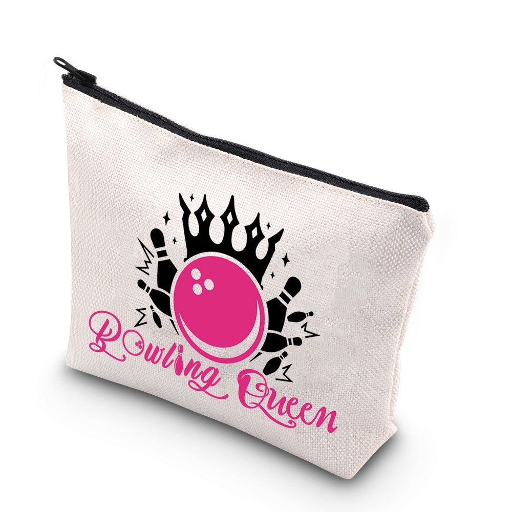 BDPWSS Bowling Makeup Bag Bowling Ball Lover Gift Bowling Queen Accessories Bag Master Of Bowling Gift Bowling Team Gift (Bowling queen)