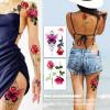 ROARHOWL Stunning rose flower temporary tattoos, large rose fake tattoos for women,rose tattoo set (Rose 3) view 2