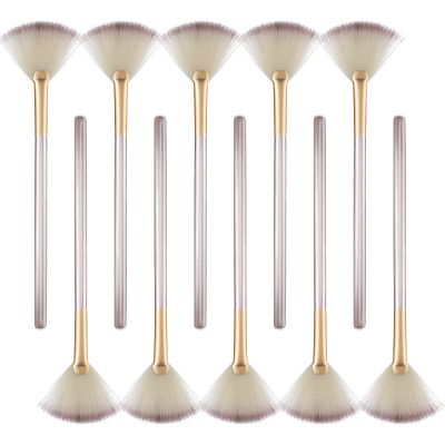 10 Pcs Fan Brushes for Facials, Fan Mask Brushes, Soft Facial Brushes Applicator for Mask Mud Cream Makeup Estheticians