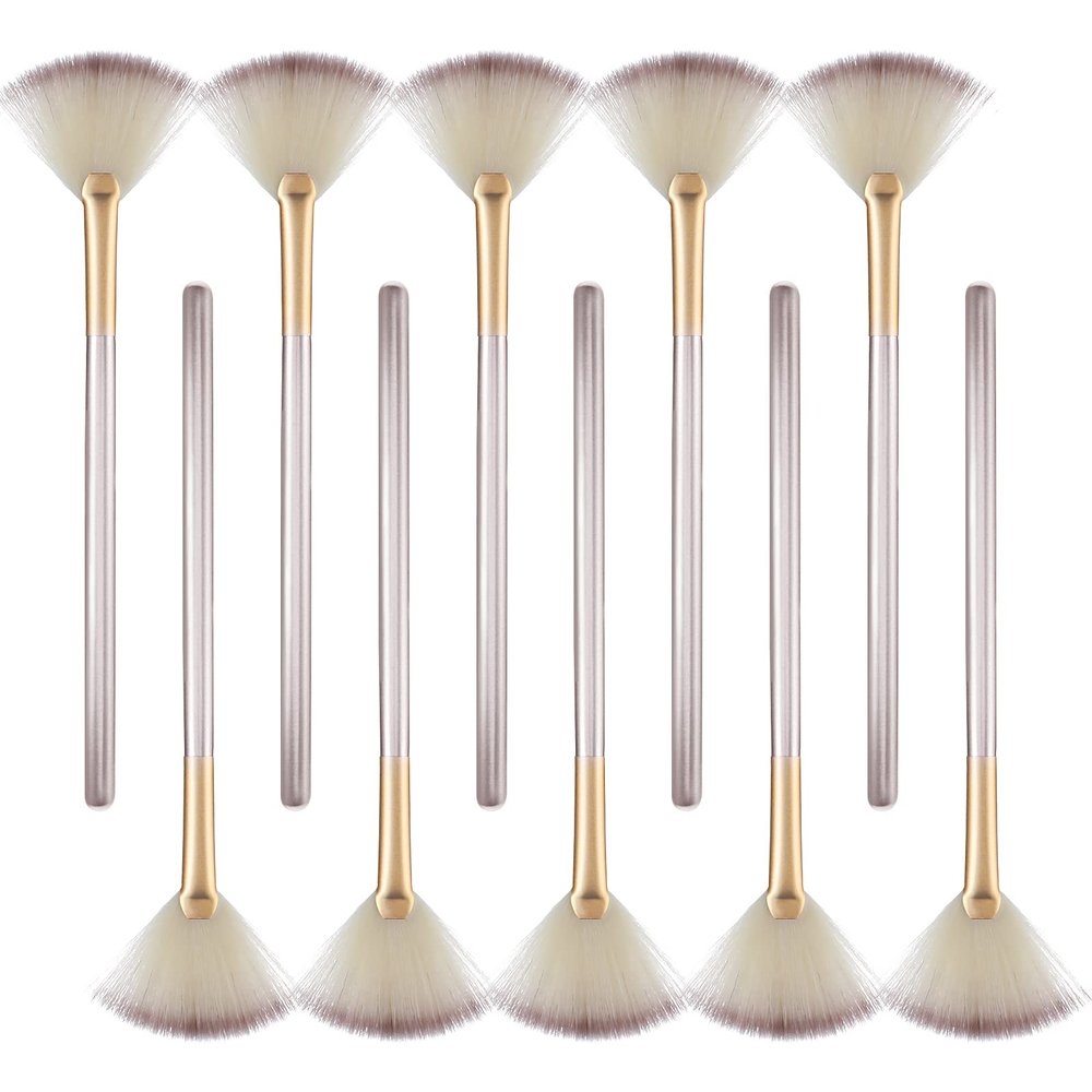 10 Pcs Fan Brushes for Facials, Fan Mask Brushes, Soft Facial Brushes Applicator for Mask Mud Cream Makeup Estheticians