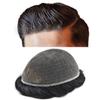 Toupee for Men Human Hair Replacement Systems Full French Lace Hair Systems Swiss Lace Toupee Hairpieces Bleached Knots All Lace Male Wig Unit 8X10"-120% density#1B20 Off Black with 20% Gray view 1