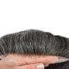 Toupee for Men Human Hair Replacement Systems Full French Lace Hair Systems Swiss Lace Toupee Hairpieces Bleached Knots All Lace Male Wig Unit 8X10"-120% density#1B20 Off Black with 20% Gray view 3