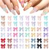HINZIC 240 Pcs Aurora Bow Nail Charm 3D Bows Nail Charm Colorful Bowknot Charm for Acrylic Nails Cute Butterfly Pearl Resin Rhinestone Glitter Christmas Wedding Prom Accessories view 1