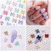 HINZIC 240 Pcs Aurora Bow Nail Charm 3D Bows Nail Charm Colorful Bowknot Charm for Acrylic Nails Cute Butterfly Pearl Resin Rhinestone Glitter Christmas Wedding Prom Accessories view 4