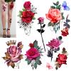 ROARHOWL Stunning rose flower temporary tattoos, large rose fake tattoos for women,rose tattoo set (Rose 1) view 1