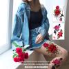 ROARHOWL Stunning rose flower temporary tattoos, large rose fake tattoos for women,rose tattoo set (Rose 1) view 2