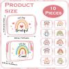 Kacctyen 10 Pcs Rainbow Clear Makeup Bag Women Gifts Inspirational Quotes Waterproof PVC Cosmetic Bags Portable Multifunction Pouch for Graduation Friend Sister Nurse Gift Travel Vacation Organization view 2