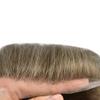 Toupee for Men Human Hair Replacement Systems Full French Lace Hair Systems Swiss Lace Toupee Hairpieces Bleached Knots All Lace Male Wig Unit 8X10"-100% density#710 Very Light Brown with 10% Gray view 3