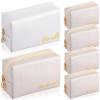 Hillban 6 Pcs PU Leather Bride Makeup Bag Cosmetic Bridesmaid Waterproof Toiletry Travel Bag Pouch Purse Gifts for Bridal Shower, Wedding, Engagement Gifts, Bachelorette Party(White, Ivory White) view 1