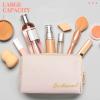 Hillban 6 Pcs PU Leather Bride Makeup Bag Cosmetic Bridesmaid Waterproof Toiletry Travel Bag Pouch Purse Gifts for Bridal Shower, Wedding, Engagement Gifts, Bachelorette Party(White, Ivory White) view 3