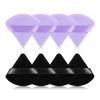 RAREIUS 8pcs Triangular Powder Puff Face Soft Velvet Makeup Puff for Loose Powder Body Powder Makeup Sponge for Contouring Wet Dry Foundation Blender Sponge Beauty Makeup Tool.(Black&Purple) view 1