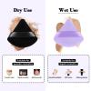 RAREIUS 8pcs Triangular Powder Puff Face Soft Velvet Makeup Puff for Loose Powder Body Powder Makeup Sponge for Contouring Wet Dry Foundation Blender Sponge Beauty Makeup Tool.(Black&Purple) view 3