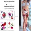 ROARHOWL Stunning rose flower temporary tattoos, large rose fake tattoos for women,rose tattoo set (Rose 2) view 2