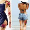 ROARHOWL Stunning rose flower temporary tattoos, large rose fake tattoos for women,rose tattoo set (Rose 2) view 3