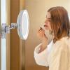 NOVOCE Touch Dimming Makeup Mirror with Lights and 10X Magnification, LED Wall Mounted Bathroom Vanity Mirror, Rotable Extendable Shaving Mirror,Rose Gold,USB (Color : Rose Gold, Size : Plug in) view 3