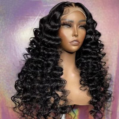 oulaer Loose Deep Wave Lace Front Human Hair Wigs For Women Brazilian Remy Hair 13x4 HD Transparent Lace Frontal Wig Pre Plucked With Baby Hair Glueless Wavy Wig 150% Density 16Inch