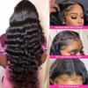 oulaer Loose Deep Wave Lace Front Human Hair Wigs For Women Brazilian Remy Hair 13x4 HD Transparent Lace Frontal Wig Pre Plucked With Baby Hair Glueless Wavy Wig 150% Density 16Inch view 4
