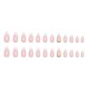 FRUJCDKI Medium French Tip Press-On Nails, French Rhinestone Almond Press-On Nails, Short Glue Press-On Nails, Reusable Fake Nails - Set of 24 Nails With Adhesive Labels view 4