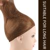 Fandamei Mesh Wig Caps Net, 4PCS Wig Caps Net Open End, Dark Brown Wig Cap for women, Strength Wig Cap Dark Brown view 3
