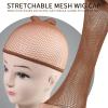 Fandamei Mesh Wig Caps Net, 4PCS Wig Caps Net Open End, Dark Brown Wig Cap for women, Strength Wig Cap Dark Brown view 4