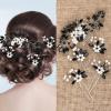 Yeshone 5 Pieces Wedding Hair Comb Bridal Pins Crystal Pearl Wedding Hair Accessories Rhinestone Flower Piece for Bride Bridesmaids Women(Black) view 1