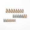 FRUJCDKI Medium French Tip Press-On Nails, Gray Rhinestone Almond Press-On Nails, Short Glue Press-On Nails, Reusable Fake Nails - Set of 24 Nails with Adhesive Tabs view 2
