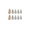 FRUJCDKI Medium French Tip Press-On Nails, Gray Rhinestone Almond Press-On Nails, Short Glue Press-On Nails, Reusable Fake Nails - Set of 24 Nails with Adhesive Tabs view 4