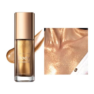 MAEPEOR Body Luminizer 5 Colors Smooth Subtle Shimmer Illuminator Moisturizing Long Lasting Summer Glow for Face and Body (40ML, 04 Glistening Bronze)