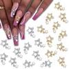 20Pcs Alloy Star Nail Charms 3D Metal Star Nail Gems Nail Rhinestones Shiny Crystal Nail Art Charms Bling Rhinestones Nail Charms For Acrylic Nails DIY Manicure Jewelry Accessories Women Nail Decoration Supplies view 1
