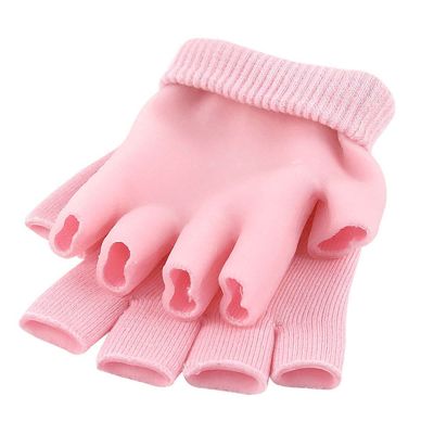 2Pcs Moisturizing Gel Half Gloves, Nourishing Softening Repairing Moisturizing Spa Fingerless Gloves for Cracked Dry Skin