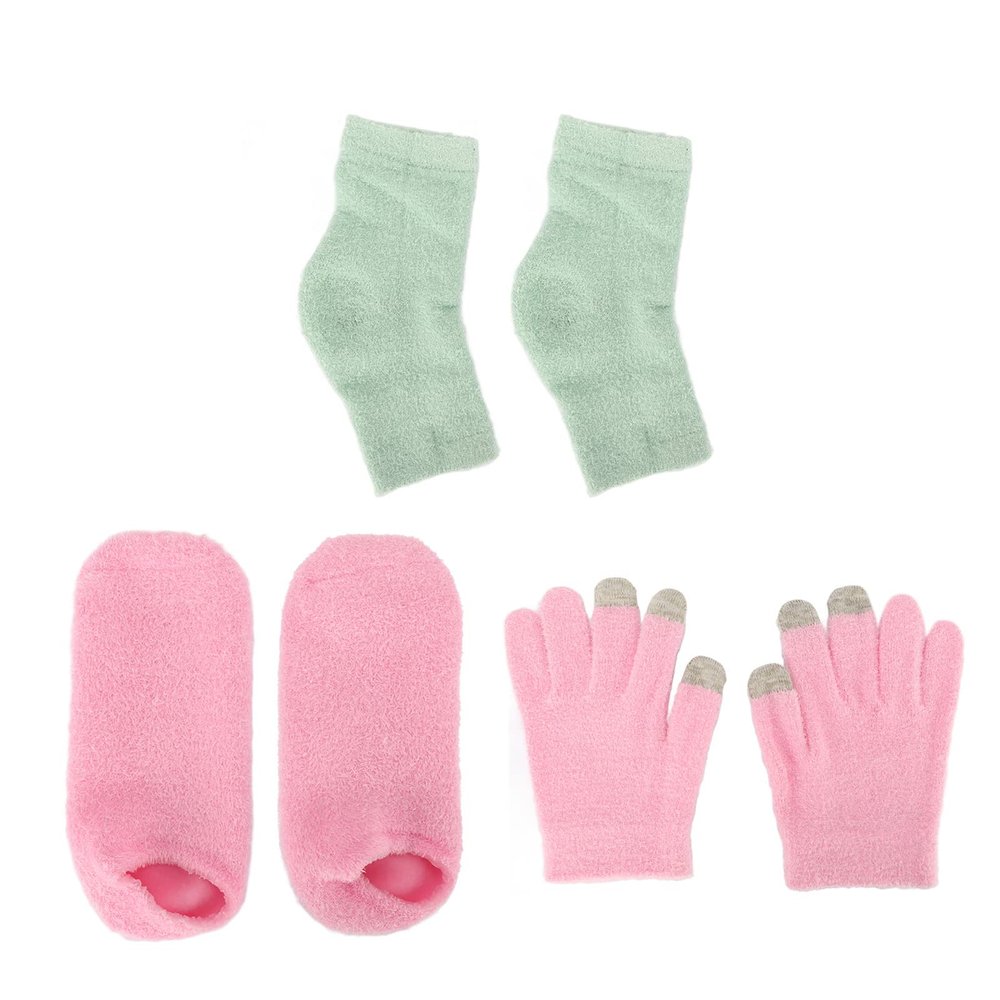 Moisturizing Hand Gloves, Overnight Hand Moisturizing Gloves Remove Cracked Skin Reusable Touch Screen Foot Care Socks with Elbow Cover