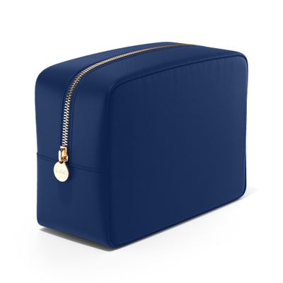 Embla Makeup Bag Travel Cosmetics Pouch and Toiletry Bag, Nylon Zipper Pouch Purse, Cute Make Up Organizer Storage Tote for Women Girls, Travel Skincare Case, Large Makeup Bags, Sapphire