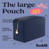 Embla Makeup Bag Travel Cosmetics Pouch and Toiletry Bag, Nylon Zipper Pouch Purse, Cute Make Up Organizer Storage Tote for Women Girls, Travel Skincare Case, Large Makeup Bags, Sapphire view 2