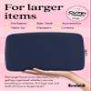 Embla Makeup Bag Travel Cosmetics Pouch and Toiletry Bag, Nylon Zipper Pouch Purse, Cute Make Up Organizer Storage Tote for Women Girls, Travel Skincare Case, Large Makeup Bags, Sapphire view 3