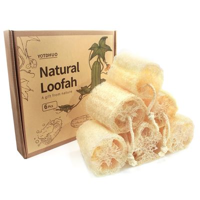 6Pack Luffa Sponges Gentle Exfoliating Body Scrubber for Shower Natural Loofah Sponge Unveil Your Skin's Natural Beauty