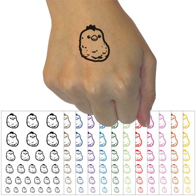 Cute Chicken Nugget Temporary Tattoo Water Resistant Fake Body Art Set Collection - Dark Green (One Sheet)