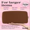 Embla Makeup Bag Travel Cosmetics Pouch and Toiletry Bag, Nylon Zipper Pouch Purse, Cute Make Up Organizer Storage Tote for Women Girls, Waterproof Travel Skincare Case, Large Makeup Bags, Chocolate view 3