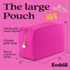 Embla Makeup Bag Travel Cosmetics Pouch and Toiletry Bag, Nylon Zipper Pouch Purse, Cute Make Up Organizer Storage Tote for Women Girls, Waterproof Travel Skincare Case, Large Makeup Bags, Fuchsia view 2